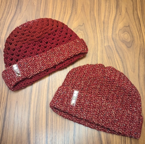 NODS "Vivid Burgundy" Handmade Crotchet Beanie (D-0010) - Picture 7 of 7